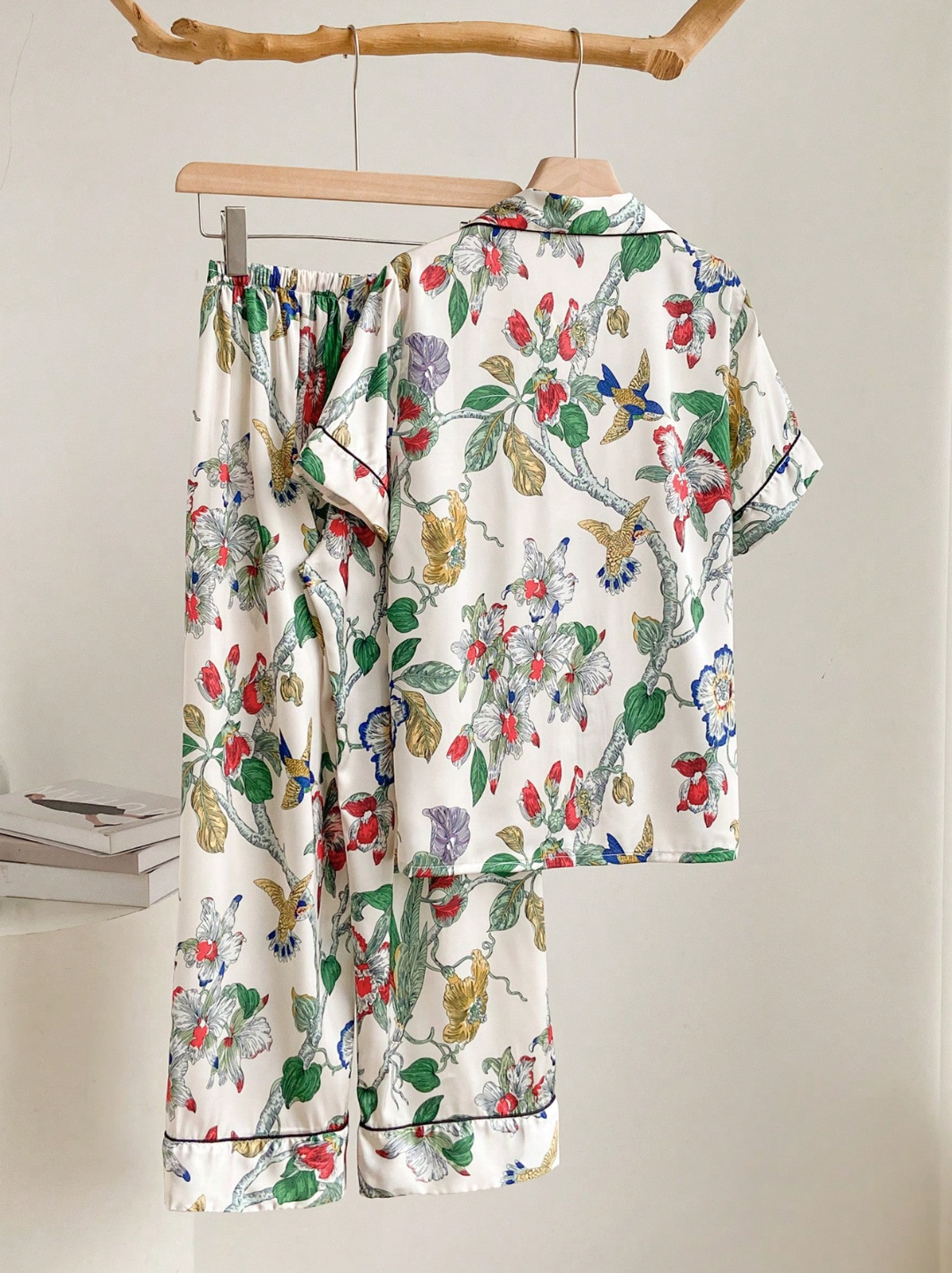 Pyjama Femme Imprimé Plante – Ensemble Léger 2 Pièces Mi-saison