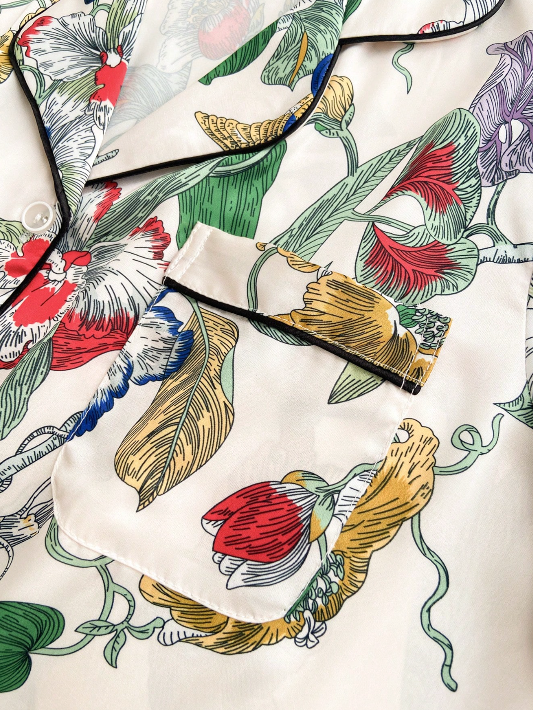 Pyjama Femme Imprimé Plante – Ensemble Léger 2 Pièces Mi-saison