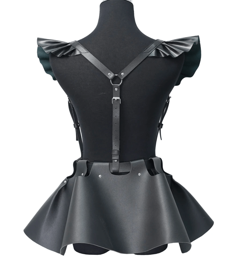 Lingeries Féminine Ceinture Jarretière Jupe en Cuir