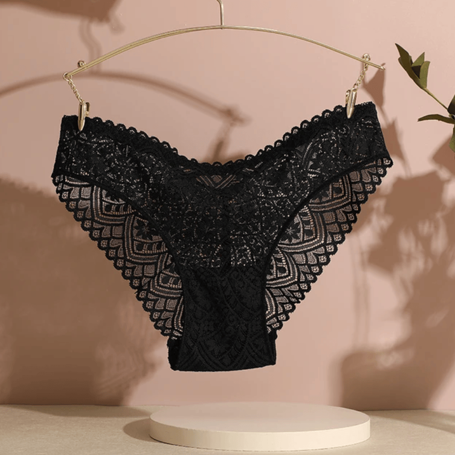 Lingeries Féminine S / Noir Culotte en Dentelle Croisée