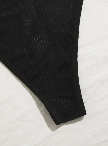 Ensemble de lingerie sexy femme – Transparent à rayures, style classique et sensuel