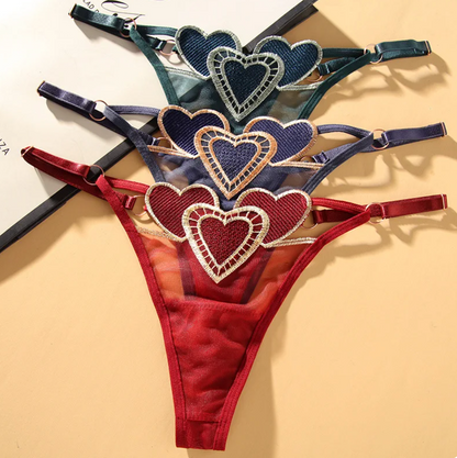 String Brodée Cœur