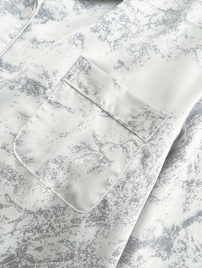Pyjama Femme Satin Ice Silk – Haut Manches Longues & Pantalon