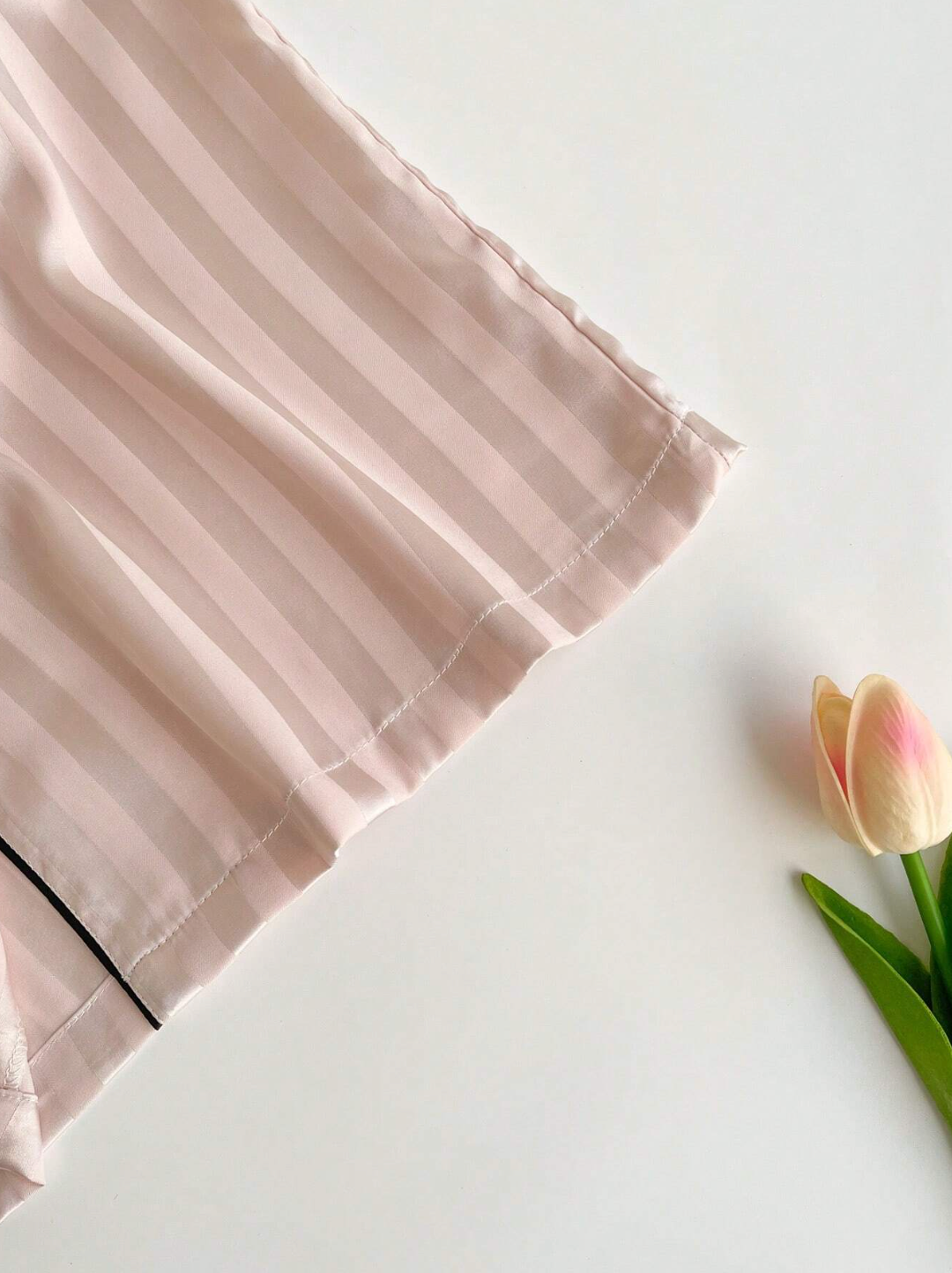 Pyjama Femme Rayures Roses – Haut Manches Longues & Pantalon