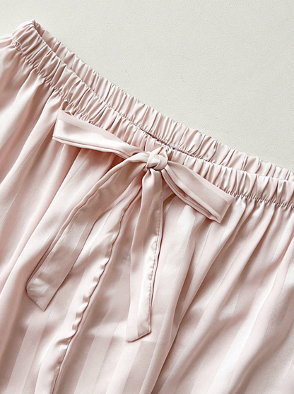 Pyjama Femme Rayures Roses – Haut Manches Longues & Pantalon