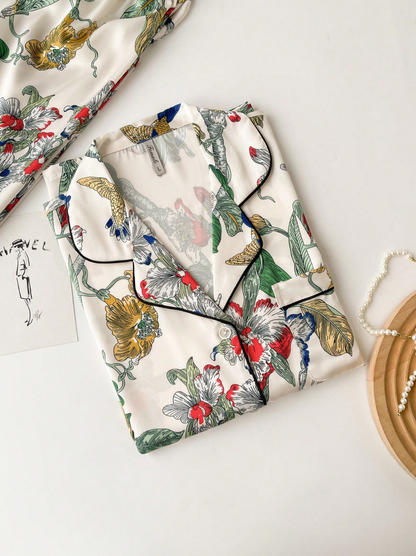 Pyjama Femme Imprimé Plante – Ensemble Léger 2 Pièces Mi-saison