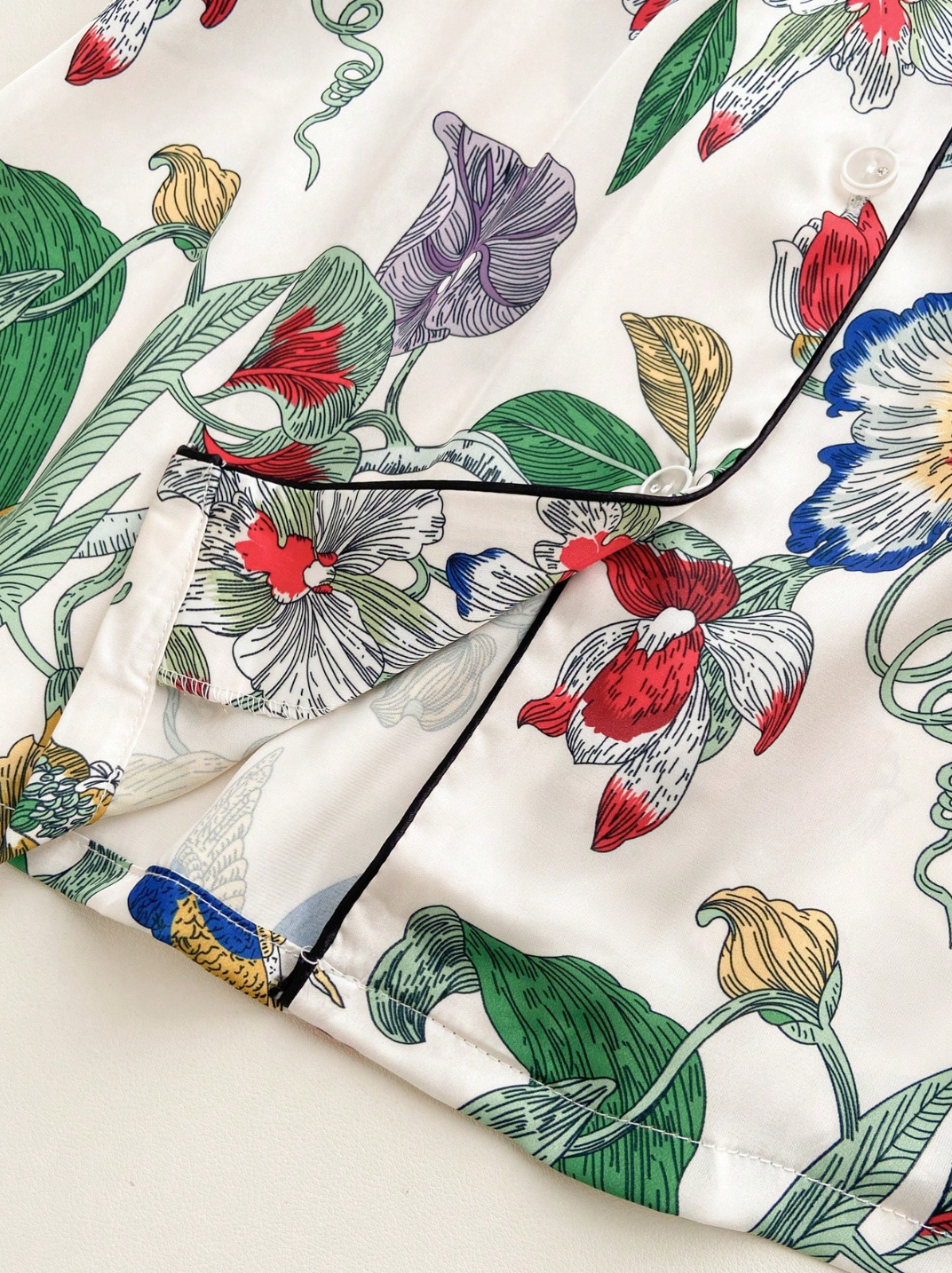 Pyjama Femme Imprimé Plante – Ensemble Léger 2 Pièces Mi-saison