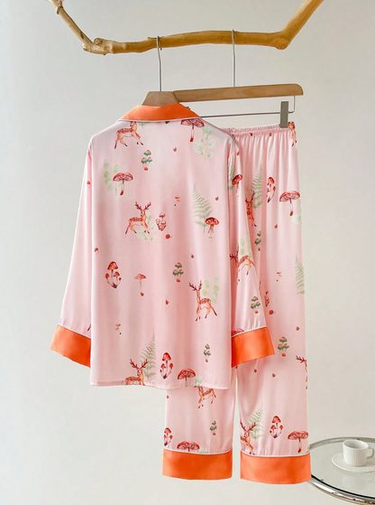 Pyjama Femme Imprimé Animal Tropical – Ensemble 2 Pièces Élégant