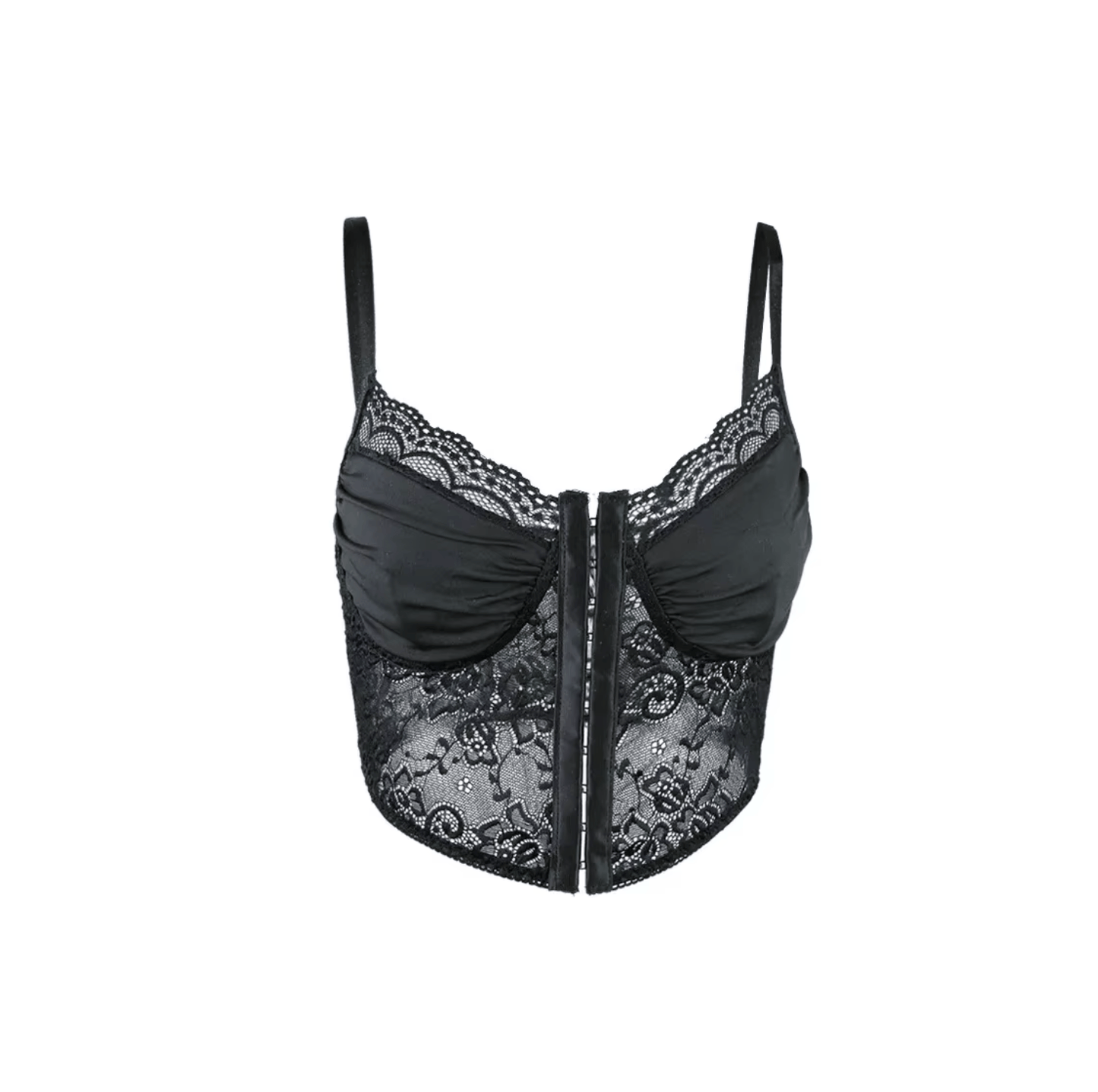 Lingeries Féminine Corset Corset Court Plissé en Dentelle