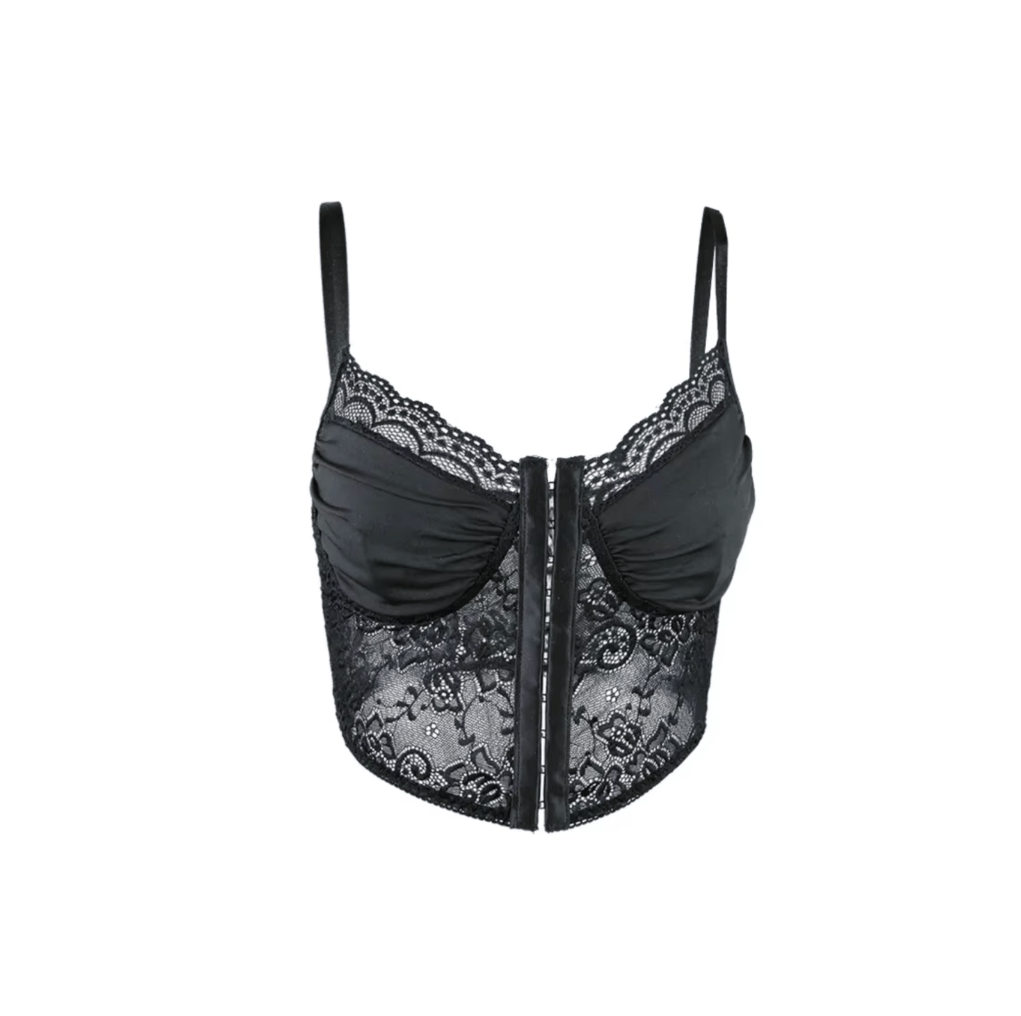 Lingeries Féminine Corset Corset Court Plissé en Dentelle