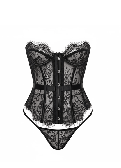 Lingeries Féminine Corset dentelle sculptant Midnight Elixir – Corset couture en dentelle sculptante
