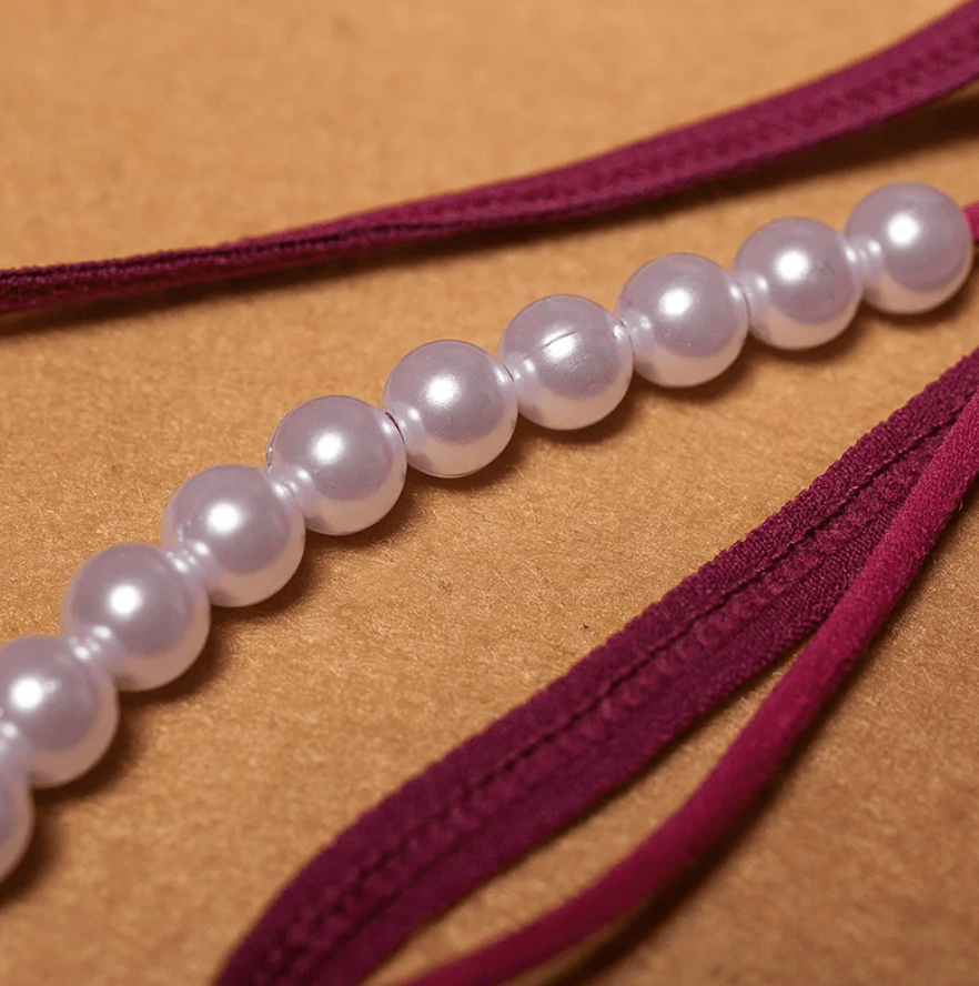 Lingeries Féminine Culotte brodée papillons avec perles