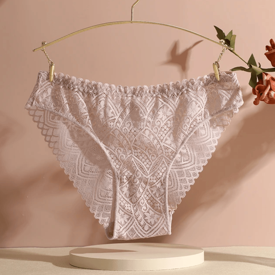 Lingeries Féminine S / Rose Culotte en Dentelle Croisée