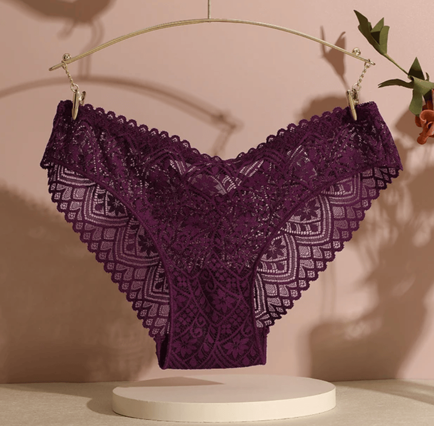 Lingeries Féminine S / Violet Culotte en Dentelle Croisée
