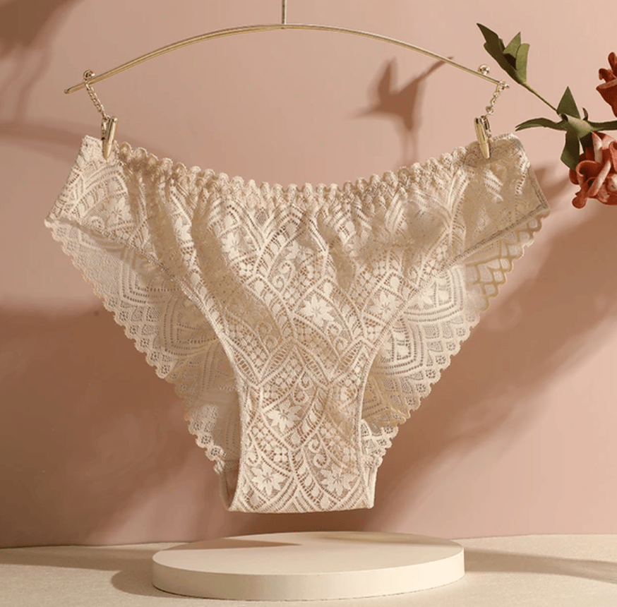 Lingeries Féminine S / Beige Culotte en Dentelle Croisée