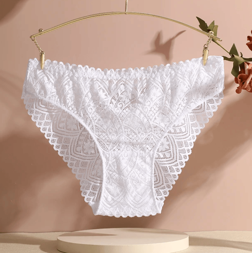 Lingeries Féminine S / Blanc Culotte en Dentelle Croisée