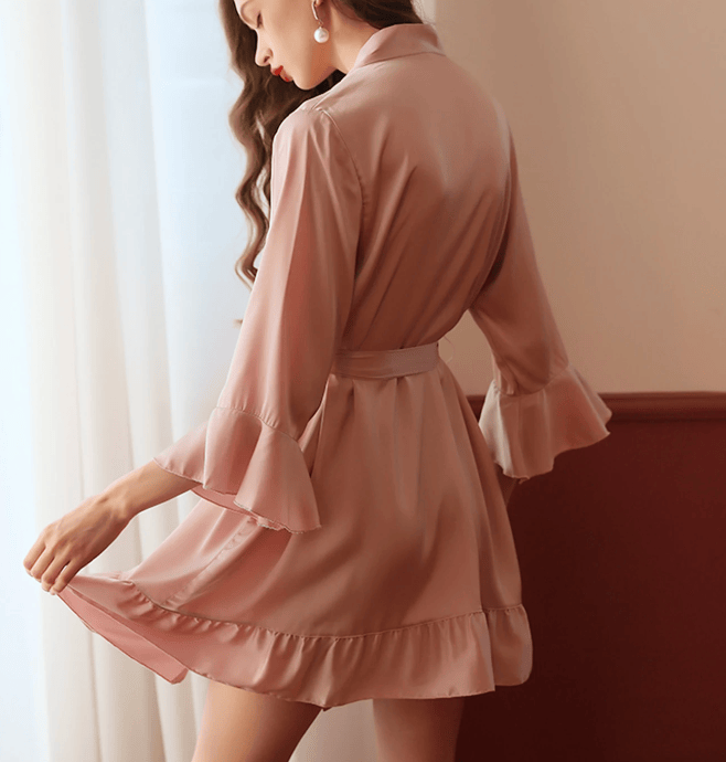Lingeries Féminine Déshabillé satiné Rose
