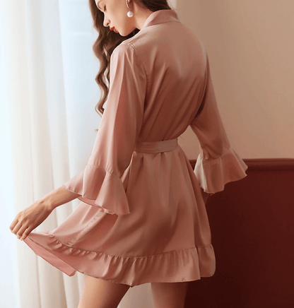 Lingeries Féminine Déshabillé satiné Rose