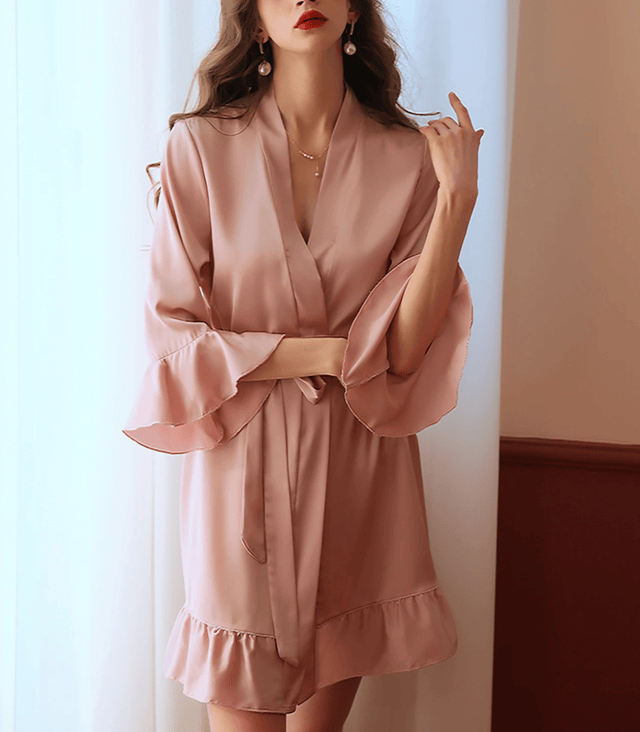 Lingeries Féminine Déshabillé satiné Rose
