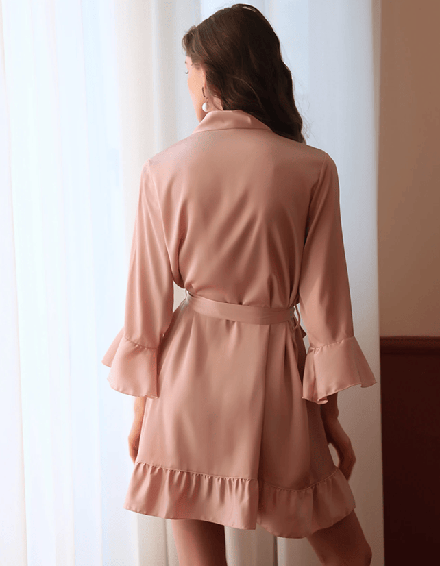 Lingeries Féminine Déshabillé satiné Rose