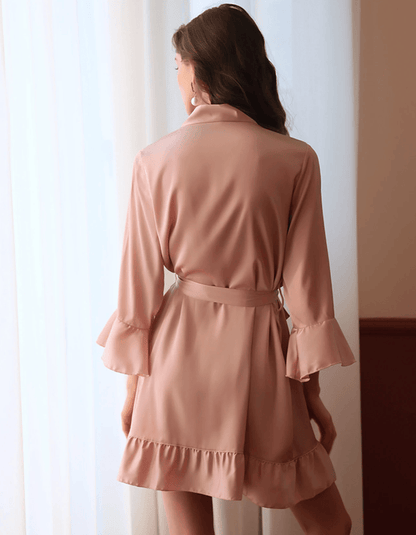 Lingeries Féminine Déshabillé satiné Rose