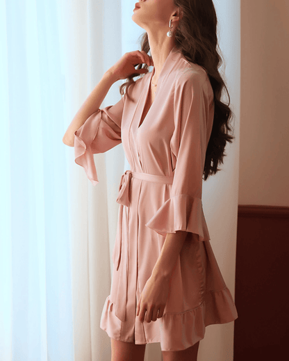 Lingeries Féminine Déshabillé satiné Rose