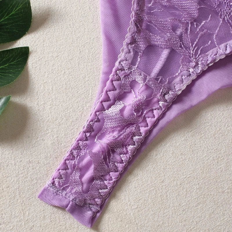 Lingeries Féminine Ensemble de Lingerie Broderie en Forme de Corset