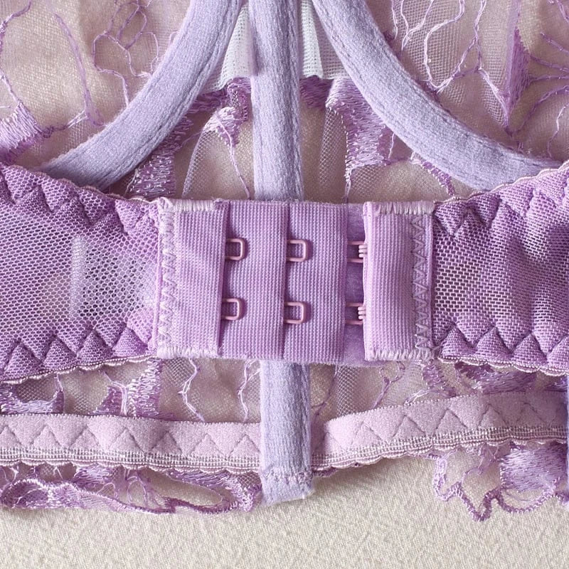 Lingeries Féminine Ensemble de Lingerie Broderie en Forme de Corset