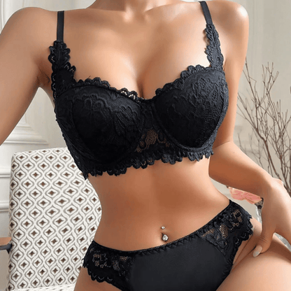 Lingeries Féminine Ensemble de Lingerie Sexy en Dentelle Noire