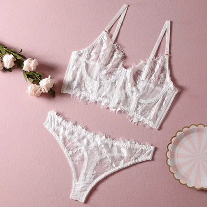 Lingeries Féminine Ensemble en dentelle blanc