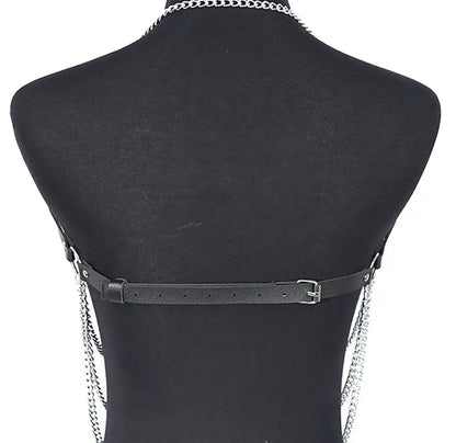 Lingeries Féminine Taille Unique Harnais À Chaînes Noir/Argenté