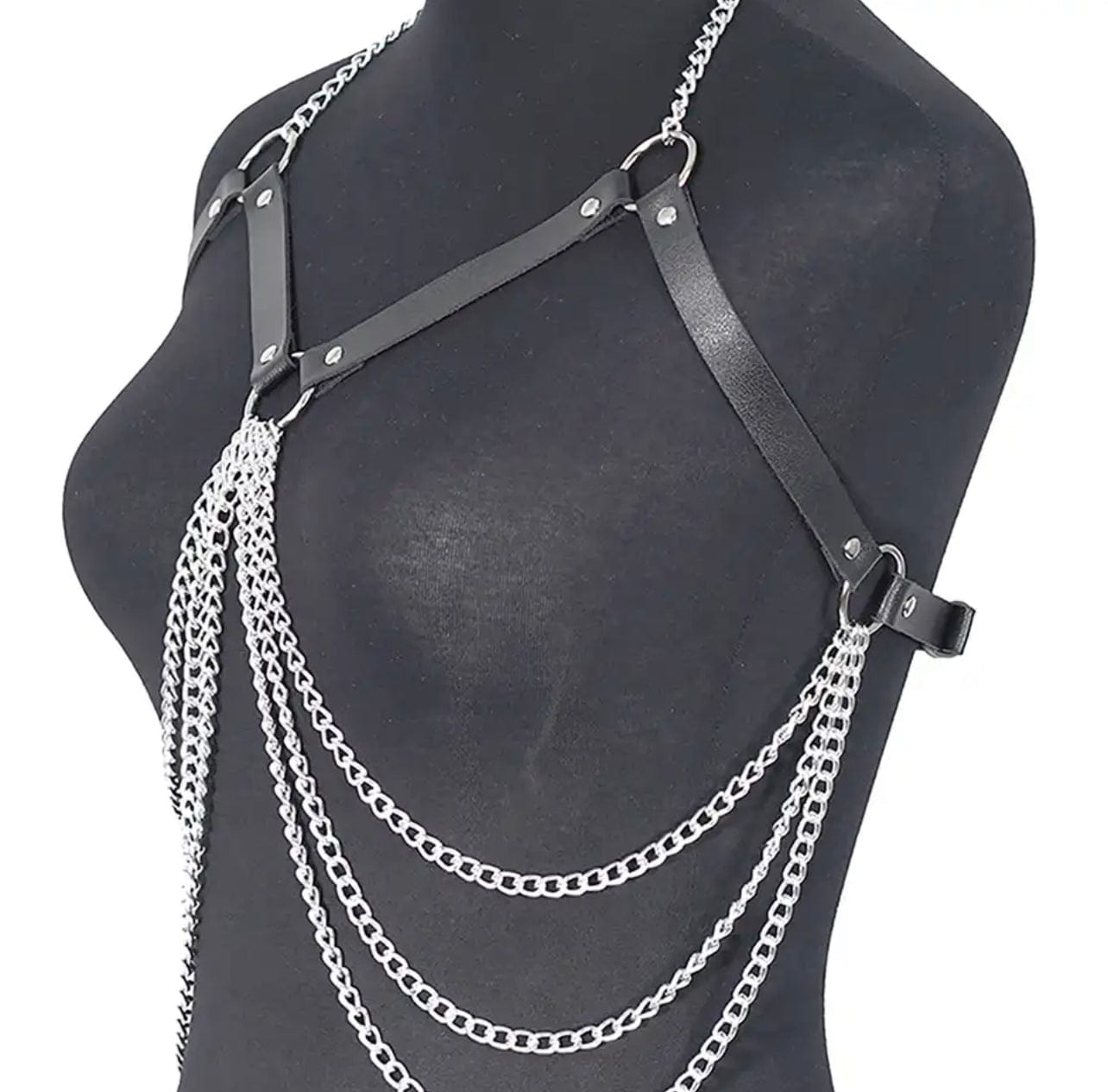 Lingeries Féminine Taille Unique Harnais À Chaînes Noir/Argenté