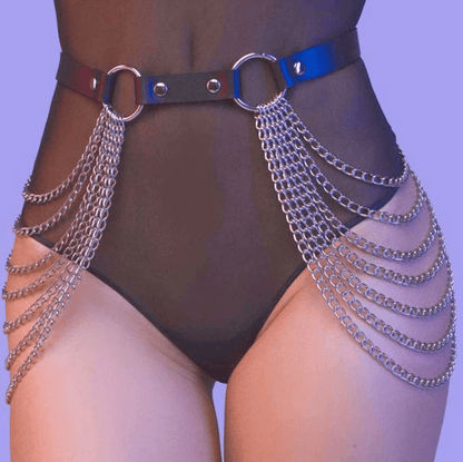 Lingeries Féminine Taille Unique Harnais de Cuisse avec Chaînes