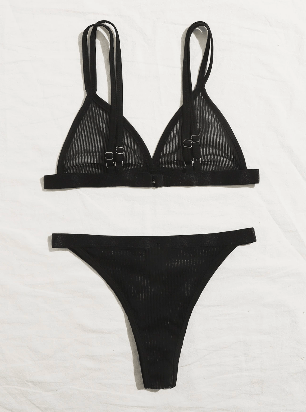 Lingeries Féminine Lingerie, Ensemble lingerie Ensemble de lingerie sexy femme – Transparent à rayures, style classique et sensuel