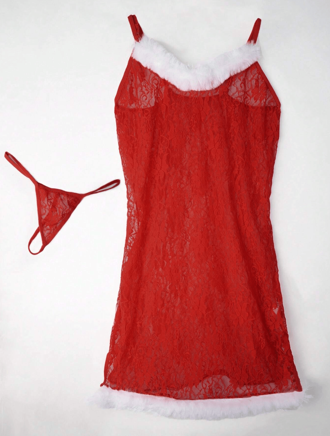 Lingeries Féminine Nuisette Ensemble de Nuit en Dentelle Rouge – Élégance et Passion pour les Fêtes
