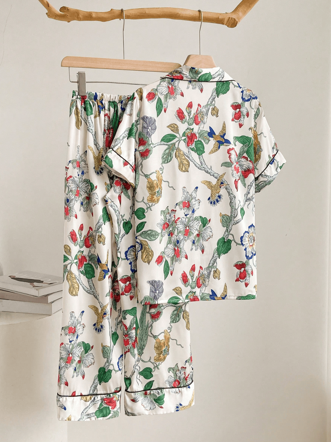 Lingeries Féminine Pyjama femme Pyjama Femme Imprimé Plante – Ensemble Léger 2 Pièces Mi-saison