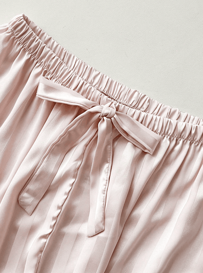 Lingeries Féminine Pyjama femme Pyjama Femme Rayures Roses – Haut Manches Longues & Pantalon