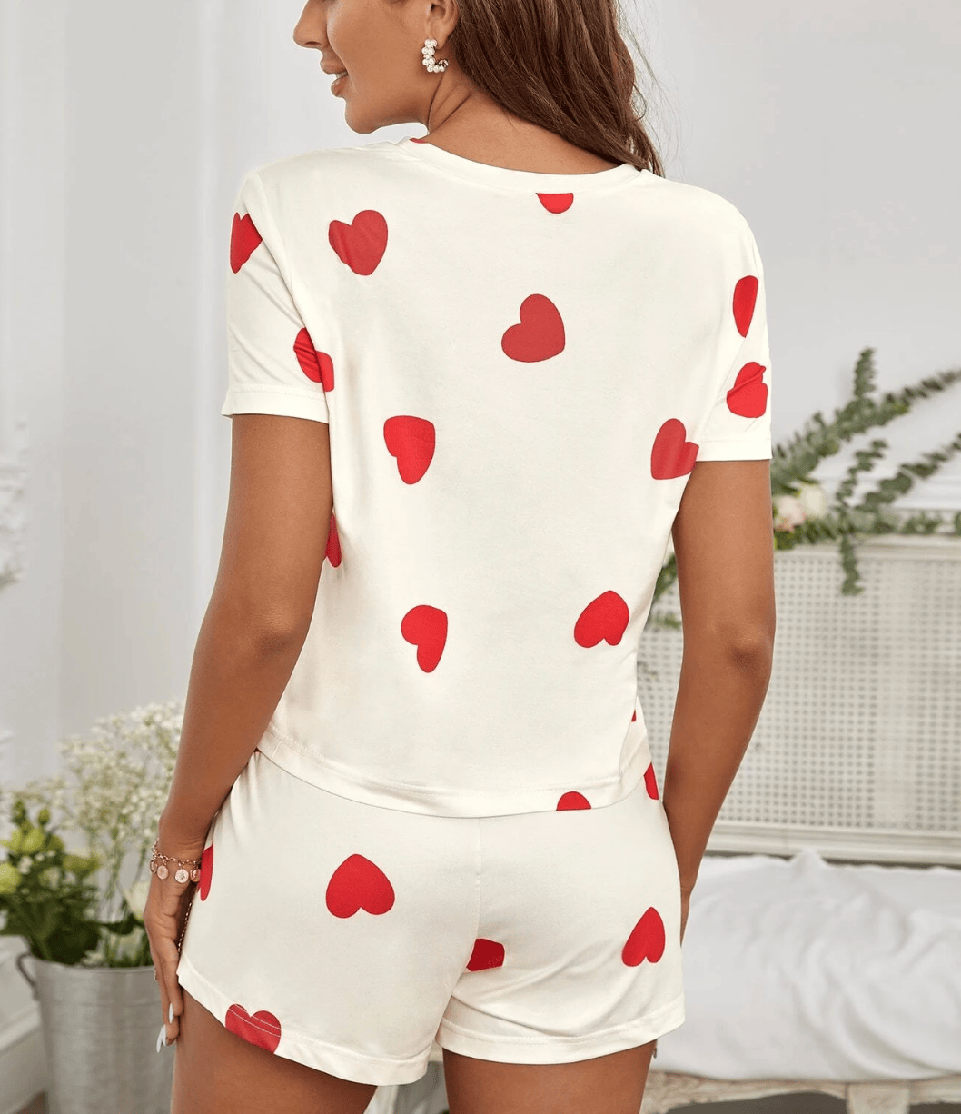 Lingeries Féminine Pyjamas Ensemble Pyjama Coeur
