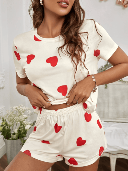 Lingeries Féminine Pyjamas Ensemble Pyjama Coeur