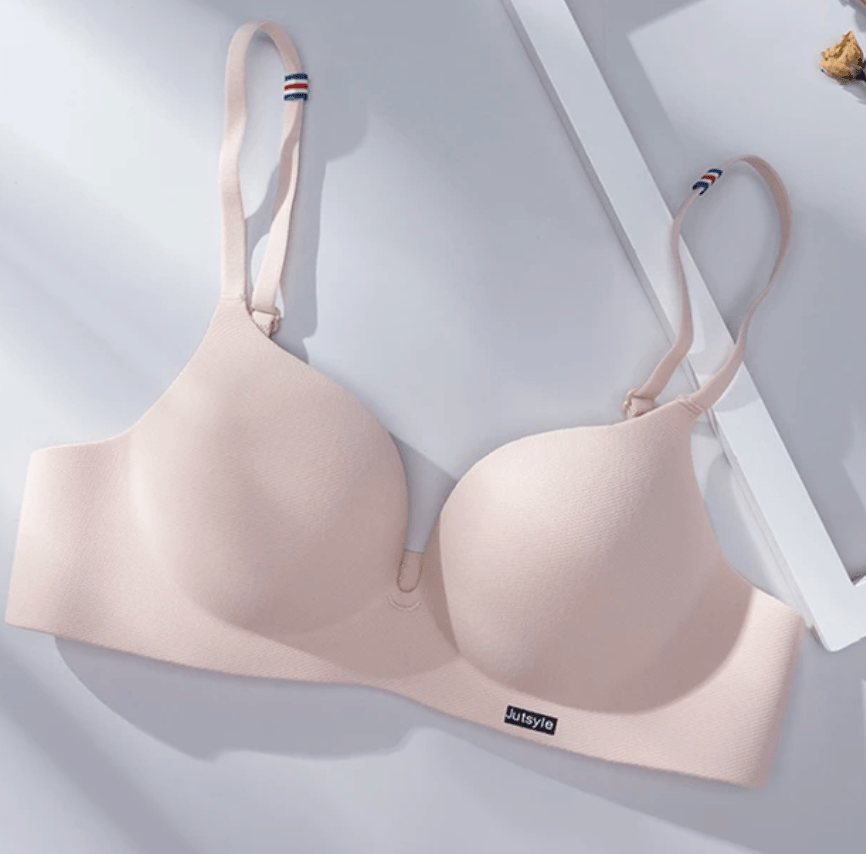 Lingeries Féminine A 32 / Beige Soutien-Gorge Push-Up en Soie Glacée