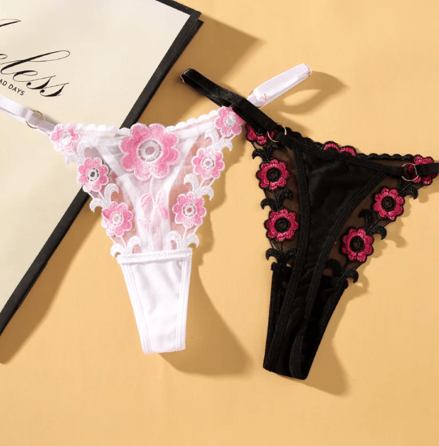 Lingeries Féminine String en Tulle Noir